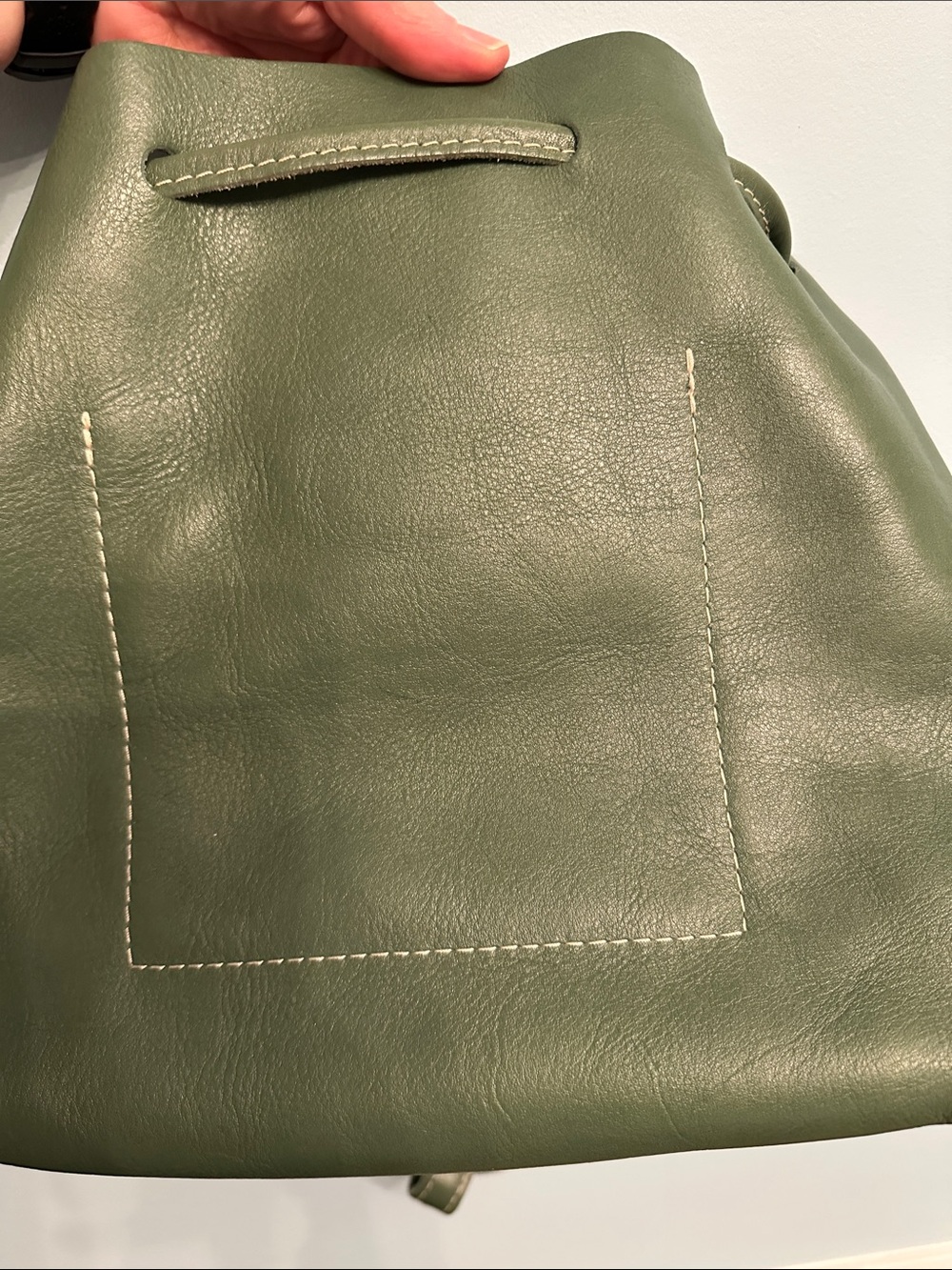 Portland Leather Green Drawstring Shoulder Bag - Picture 7 of 7